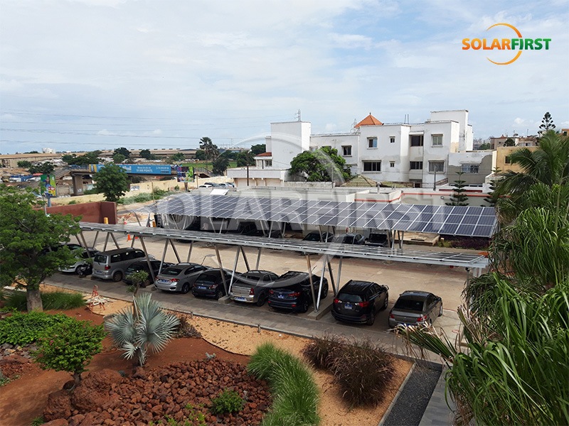 120KWp Aluminum Alloy PV Carport Solution in Senegal