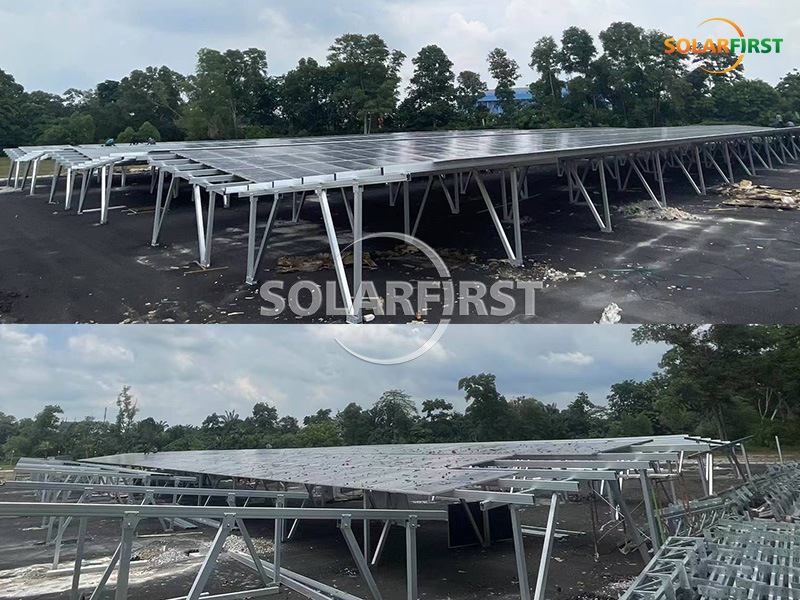 627KWp Aluminum PV Carport Solution in Malaysia