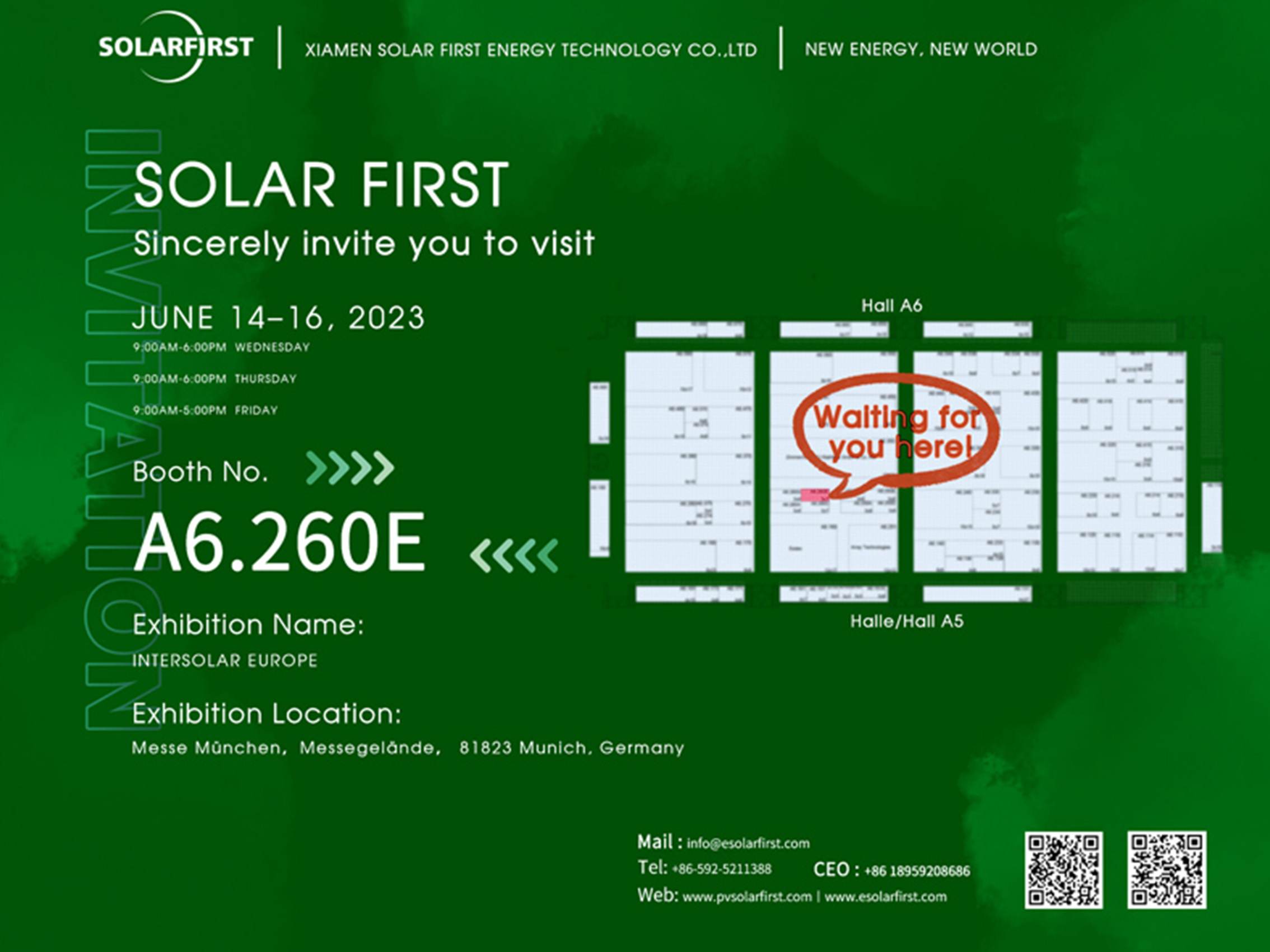 Exhibition Invitation丨Solar First Awaits You at Intersolar Europe 2023!
