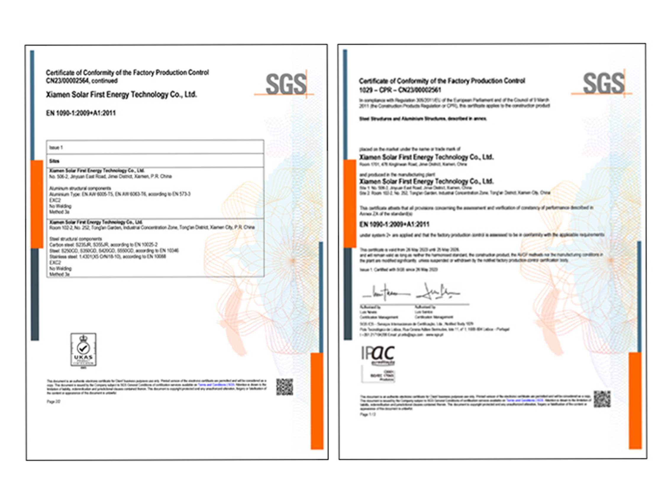 Xiamen Solar First Achieves UKCA Certification