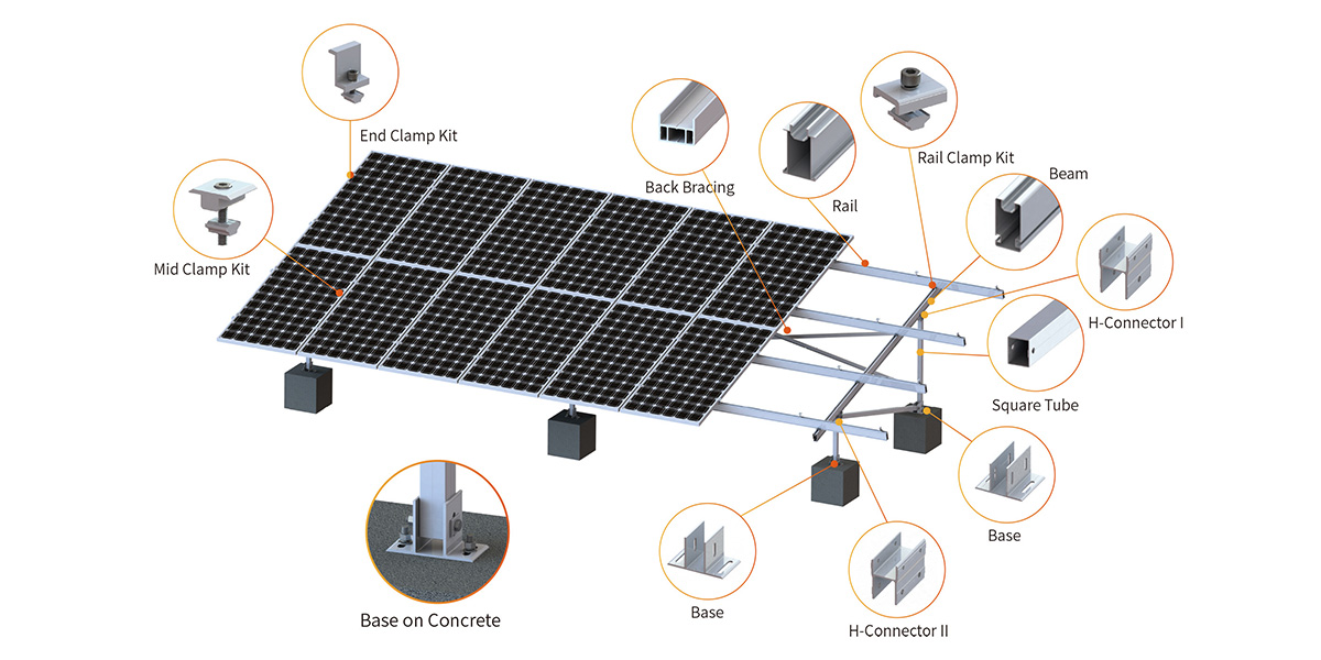 Utility-Scale Solution: 100MW+ Solar Park Installation with Concrete Foundations