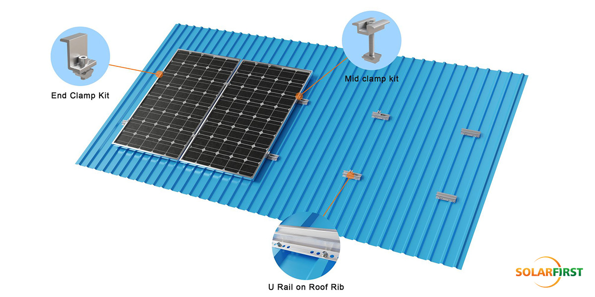 #U-Rail Solar Metal Roof Mount